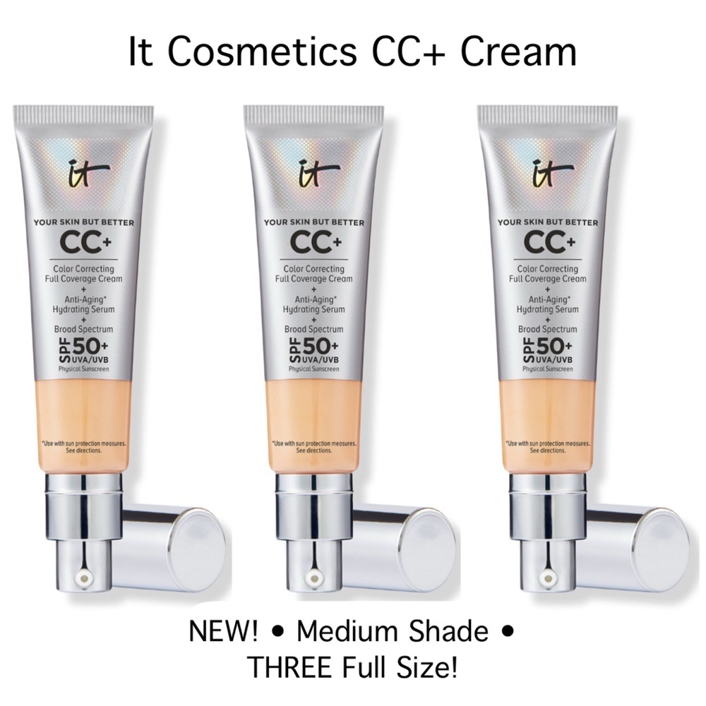 SOLD!! IT Cosmetics Your Skin But Better CC+ Cream in Medium (Three FULL Size!)